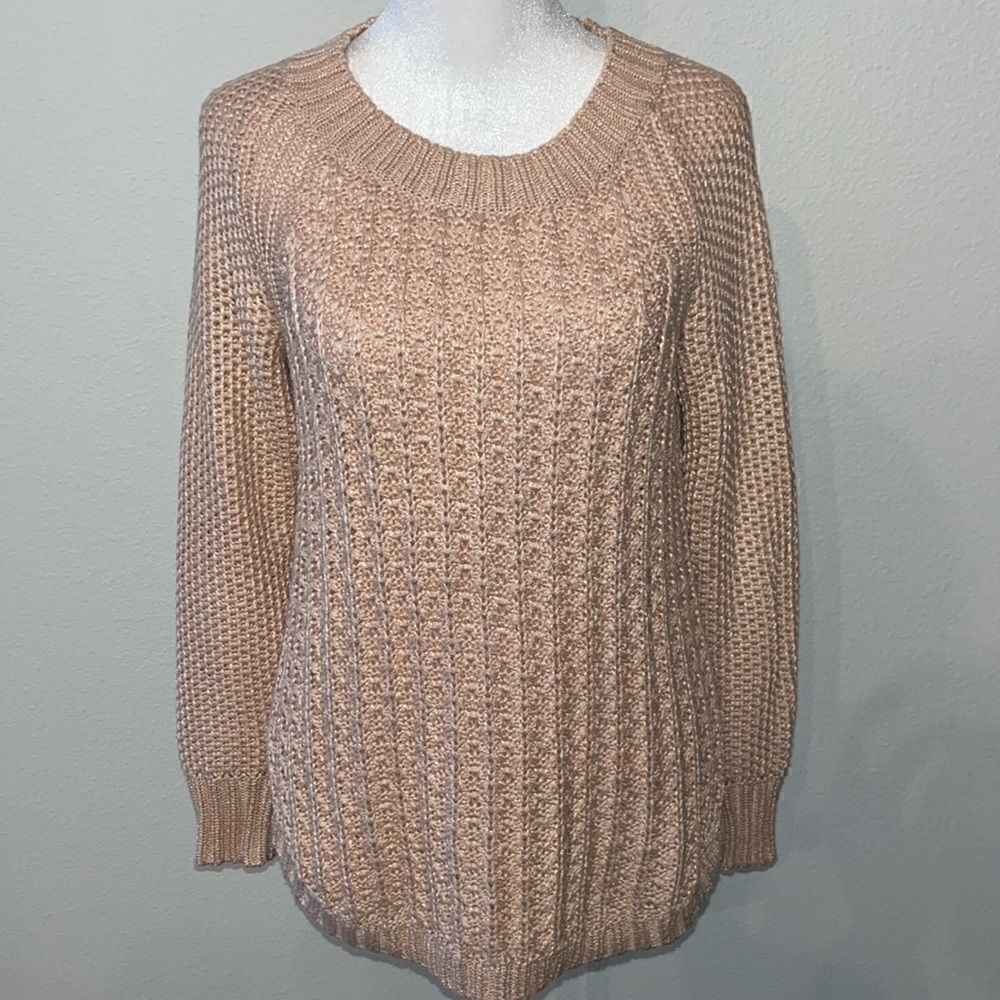 Joie blush metallic knit sweater